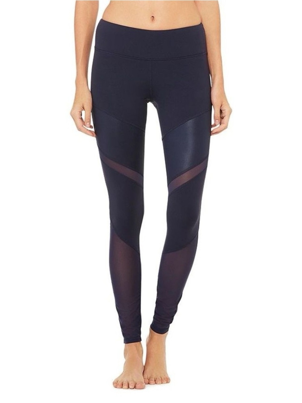 ALO Yoga Sheila Mesh Panel Leggings - Slate Grey